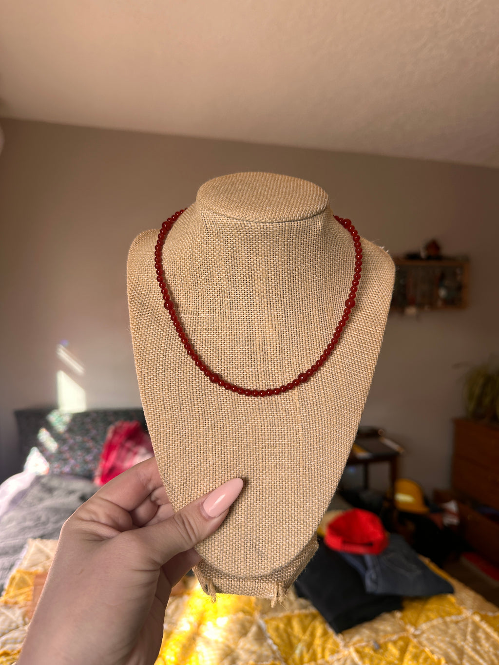 Dark Carnelian Necklace 16"
