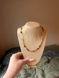 Carnelian and Fresh Water Pearls Necklace 18"