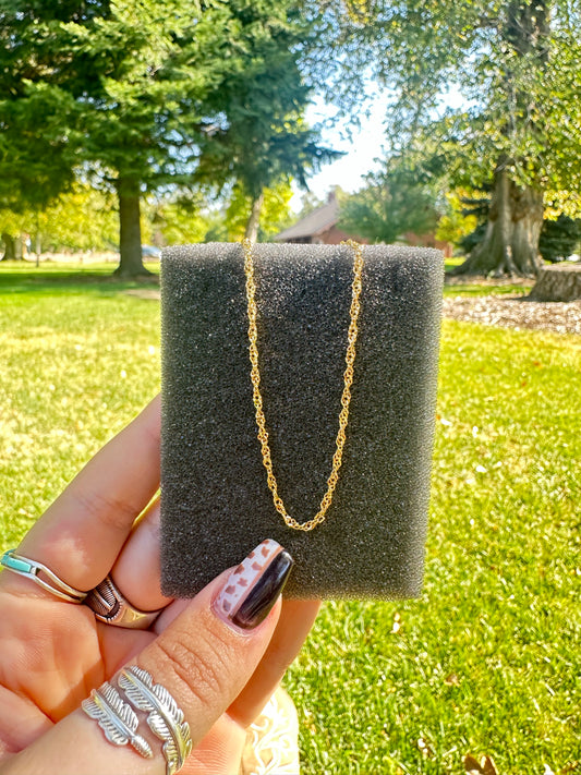 Dainty Gold Twist Chain