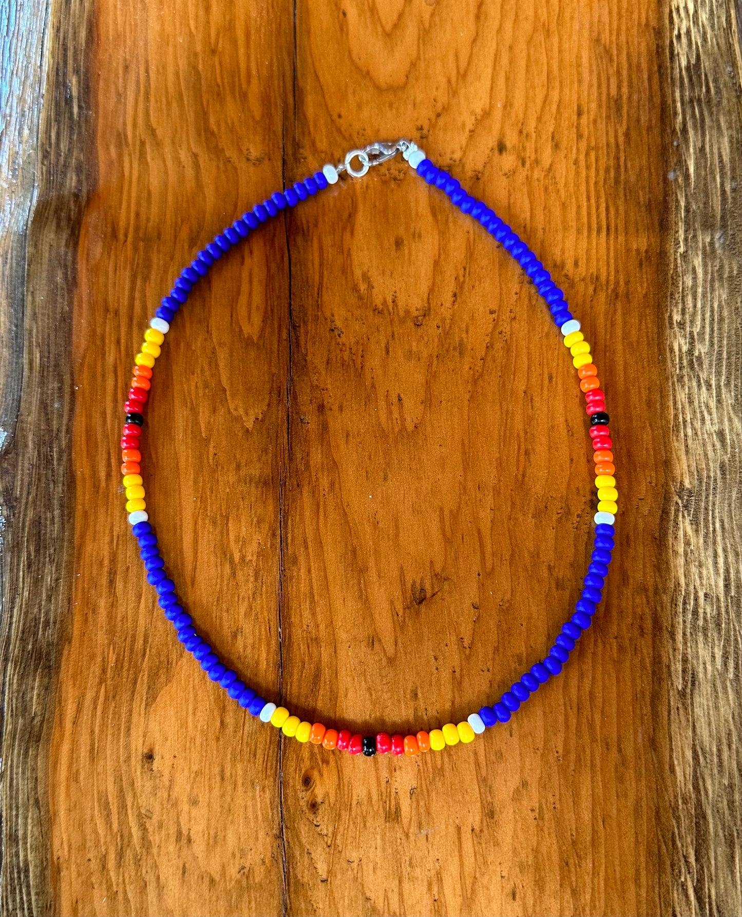 Dark Blue Beaded Necklace