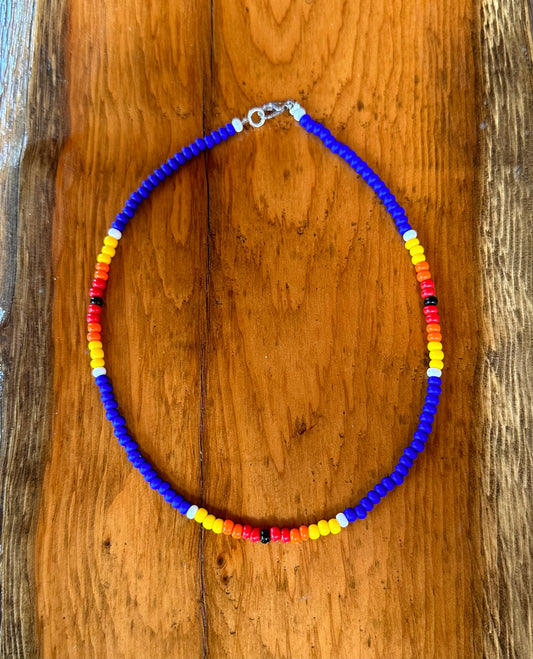 Dark Blue Beaded Necklace