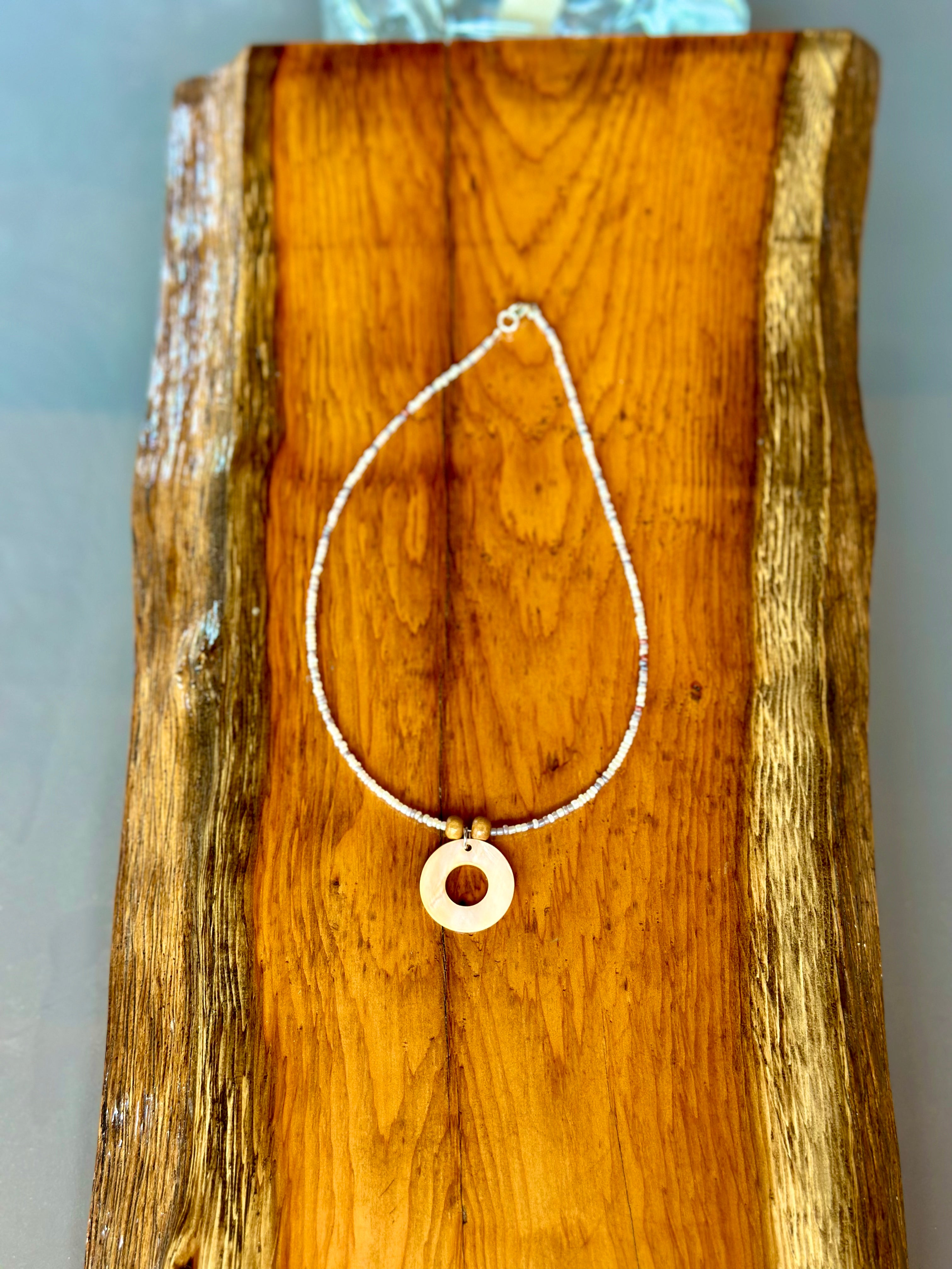 Hippie Shell Necklace- Light Orange
