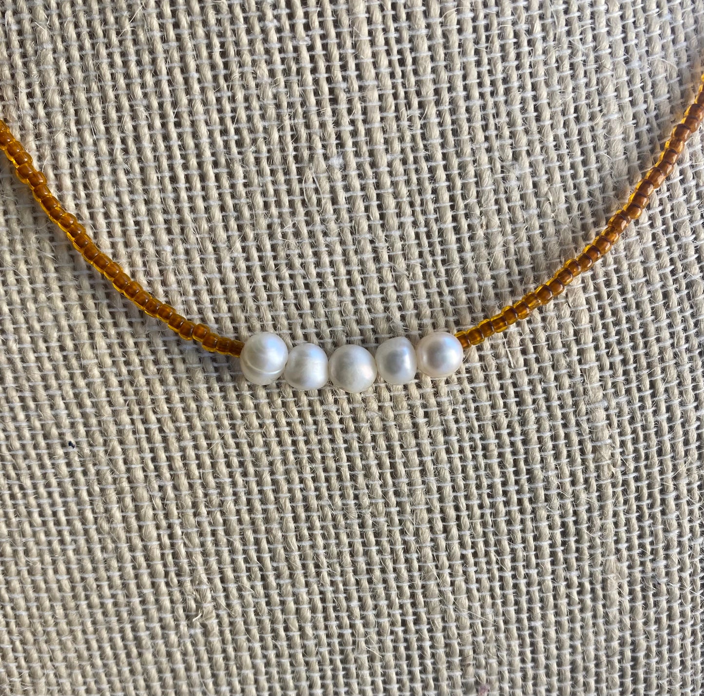 Pumpkin Pearl Necklace